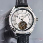 Best Quality Replica Vacheron Constantin Fiftysix Tourbillon 41 Black Leather Strap